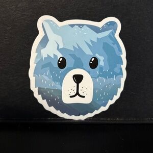 BLUE BEAR FACE STICKER